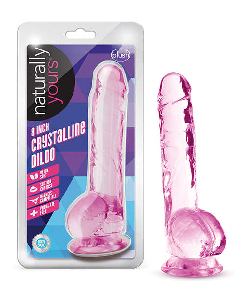 Blush Naturally Yours 8" Crystalline Dildo - Rose