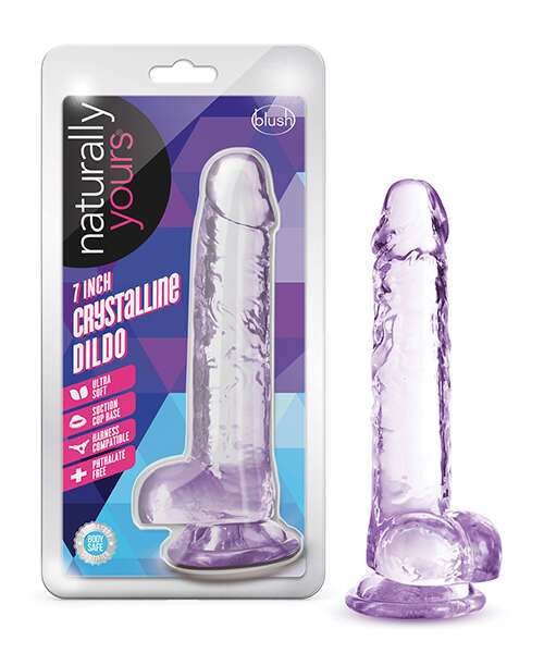Blush Naturally Yours 7" Crystalline Dildo - Amethyst