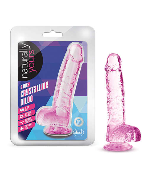 Blush Naturally Yours 6" Crystalline Dildo - Rose