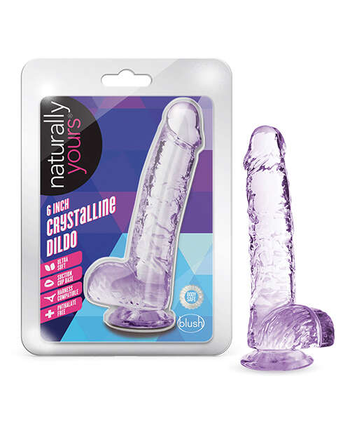Blush Naturally Yours 6" Crystalline Dildo - Amethyst