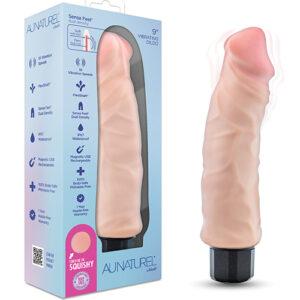 Blush Au Naturel 9" Big Easy Vibrating Realistic G-Spot Dildo - Beige