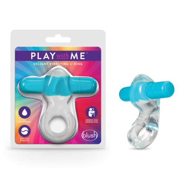 Blush Play With Me Delight Vibrating C Ring - Blue