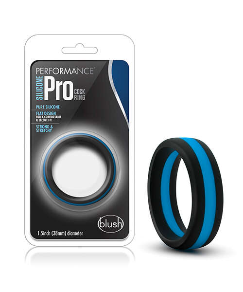 Blush Performance Silicone Go Pro Cock Ring - Black/Blue