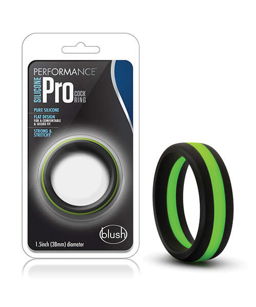 Blush Performance Silicone Go Pro Cock Ring - Black/Green