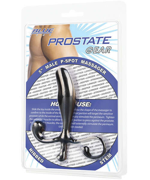 Blue Line C & B 5" Male P-Spot Massager - Black