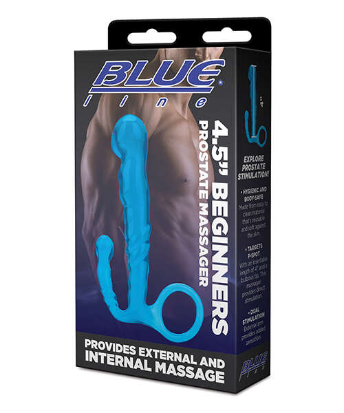 Blue Line C & B 4.5" Beginners Prostate Massager - Jelly Blue