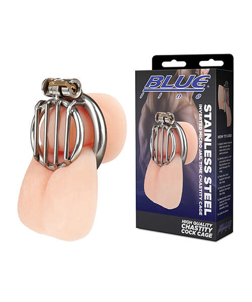 Stainless Steel Inverted Micro Jail Time Chastity Cage