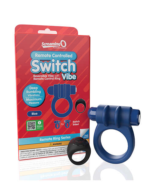 Screaming O Switch Remote Controlled Vibrating Ring - Blue