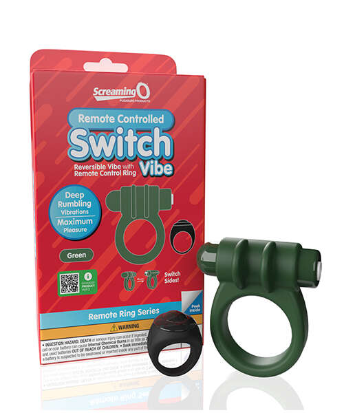 Screaming O Switch Remote Controlled Vibrating Ring - Green