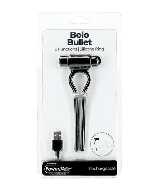 Bolo Bullet Vibrating Adjustable Cock Tie - Black