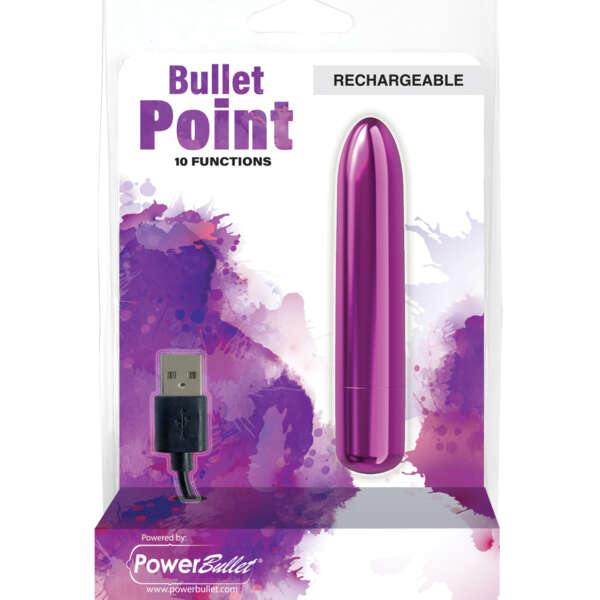 Bullet Point Rechargeable Bullet - 10 Functions Purple