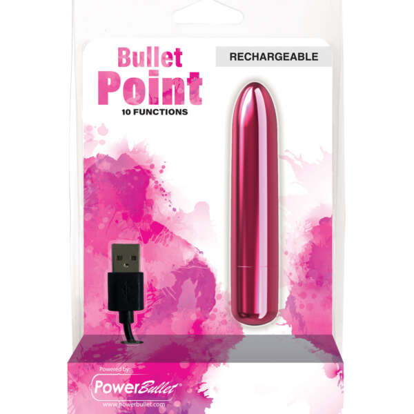 Bullet Point Rechargeable Bullet - 10 Functions Pink