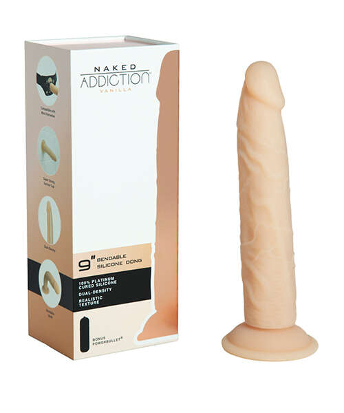 Naked Addiction 9" Dual Density Silicone Dildo - Vanilla