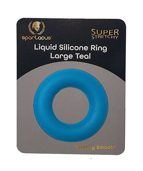 Spartacus Liquid Silicone Cock Ring Large - Teal