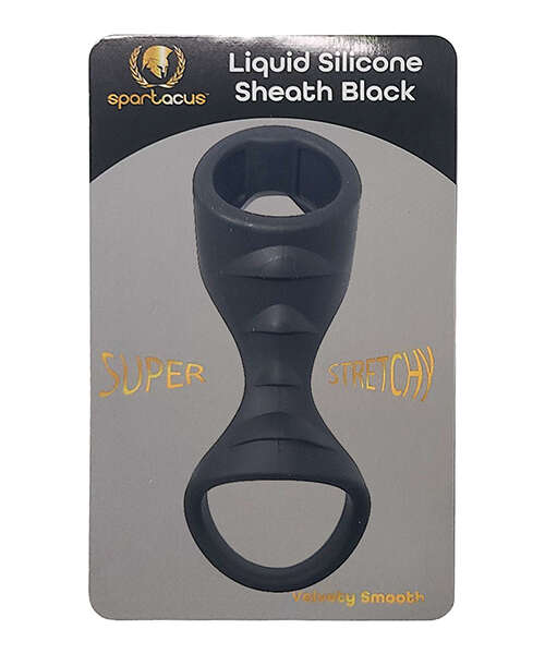 Spartacus Liquid Silicone Cock and Ball Sheath - Black