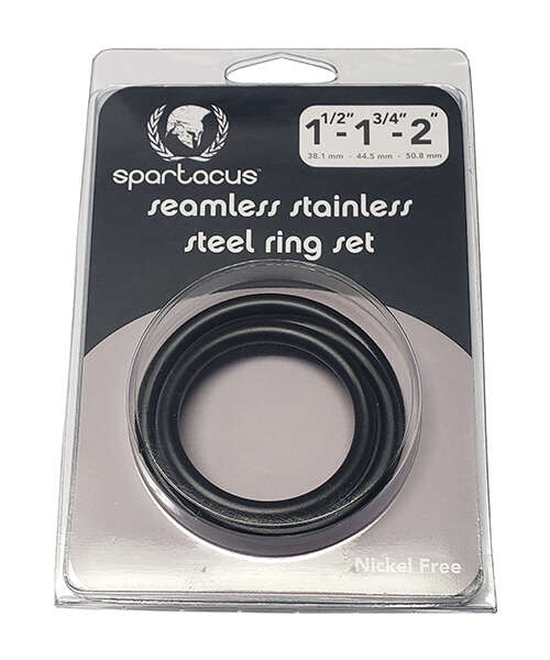 Spartacus Seamless Stainless Steel C-Ring - Black Pack of 3