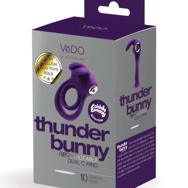 VeDO Thunder Bunny Rechargeable Dual Ring - Perfectly Purple