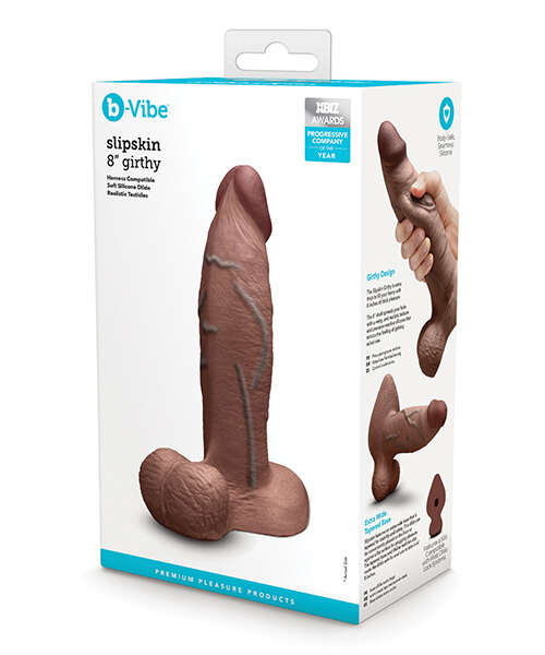 b-Vibe Slipskin 8" Girthy - Brown