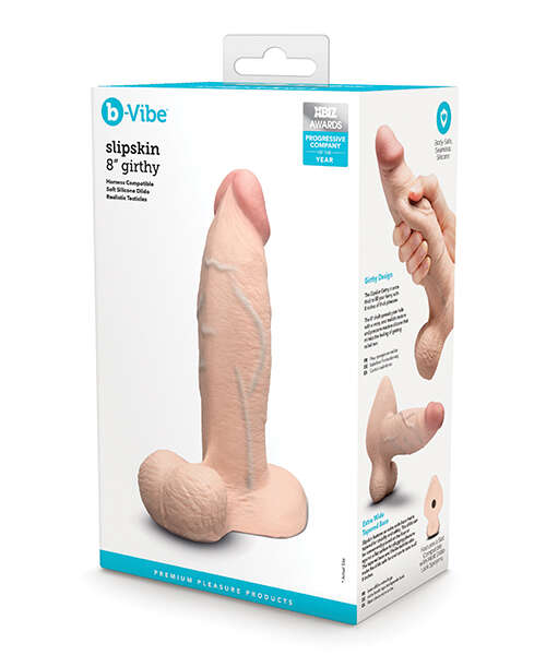 b-Vibe Slipskin 8" Girthy - Cream