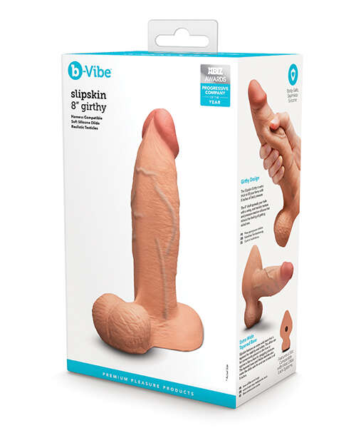 b-Vibe Slipskin 8" Girthy - Mocha