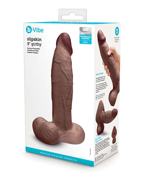 b-Vibe Slipskin 9" Girthy - Brown