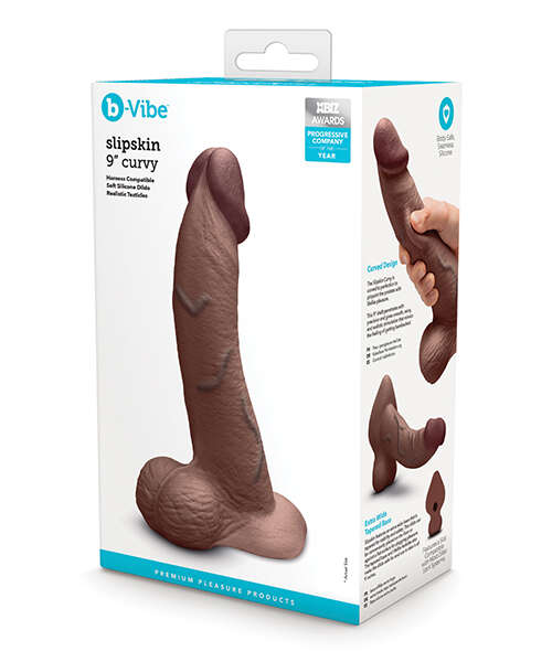 b-Vibe Slipskin 9" Curvy - Brown