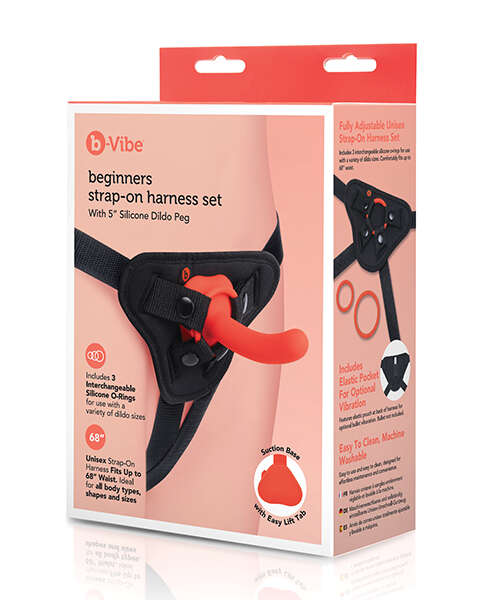 b-Vibe Beginner's Strap-On Harness Set - With 5 Silicone Dildo Peg