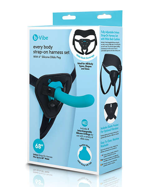 b-Vibe Every Body Strap-On Harness Set With 6" Silicone Dildo Peg