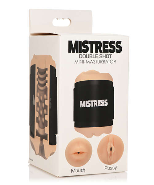 Curve Toys Mistress Double Shot Mini Masturbator Mouth & Pussy - Light