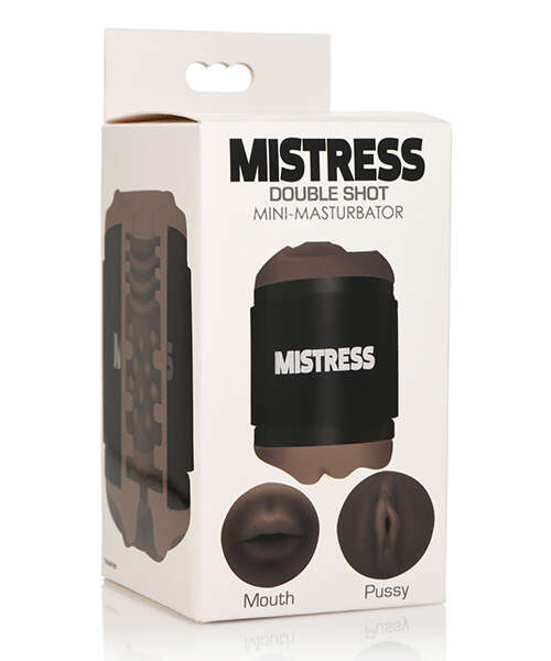 Curve Toys Mistress Double Shot Mini Masturbator Mouth & Pussy - Dark
