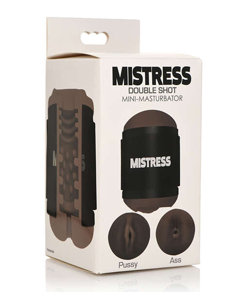 Curve Toys Mistress Double Shot Mini Masturbator Pussy & Ass - Dark