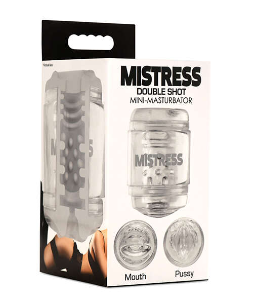 Curve Toys Mistress Double Shot Mini Masturbator Mouth & Pussy - Clear