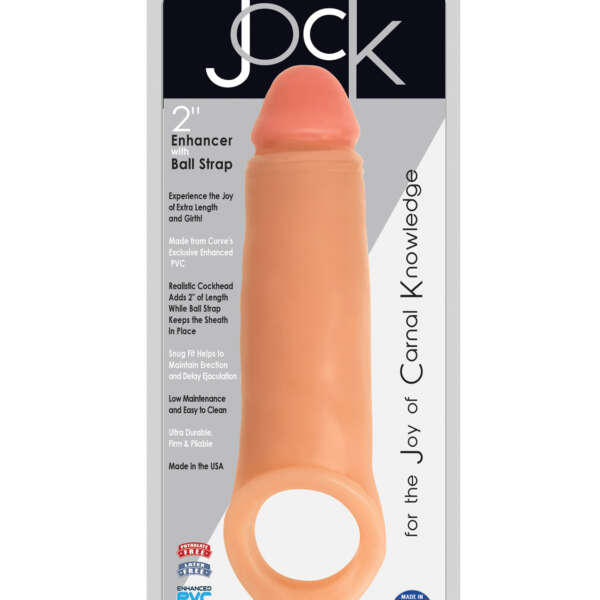 Curve Toys Jock Enhancer 2" Extender w/Ball Strap - Vanilla