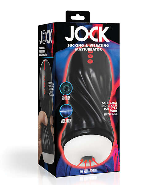 Curve Toys Jock Sucking & Vibrating Masturbator - Black