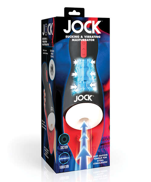 Curve Toys Jock Sucking & Vibrating Masturbator - Black/Red