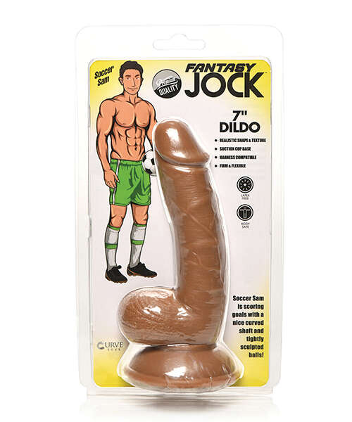 Curve Toys Fantasy Jock Soccer Sam 7" Dildo w/Balls - Dark
