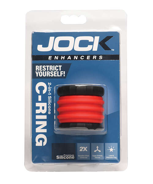 Curve Toys Jock 2-in-1 Silicone Cock Ring - Red