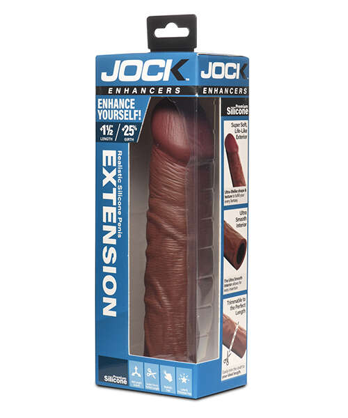 Curve Toys Jock Enhancers 1.5" Silicone Penis Extension Sleeve - Dark