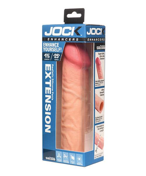 Curve Toys Jock Enhancers 1.5" Silicone Penis Extension Sleeve - Light