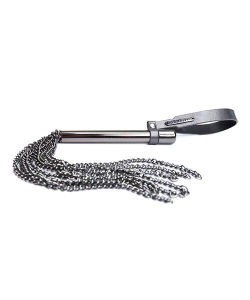Pleasure Collection Gunmetal Glam Mini Whip w/Metal Chain Strands