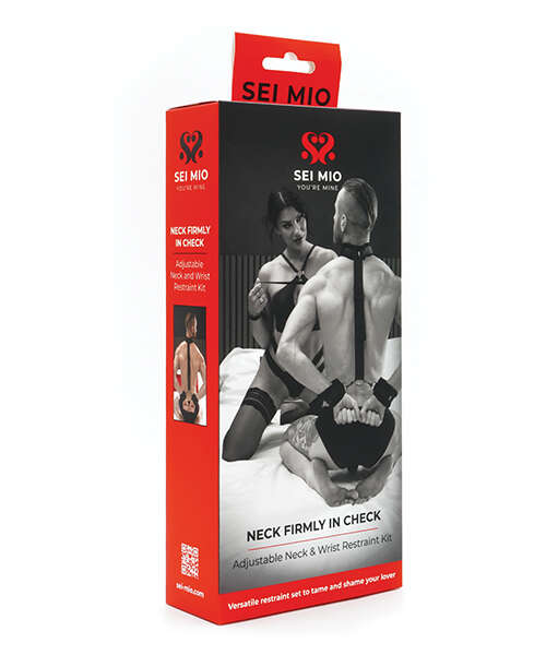 Sei Mio Neck Firmly in Check Adjustable Neck & Wrist Restraint Kit - Black