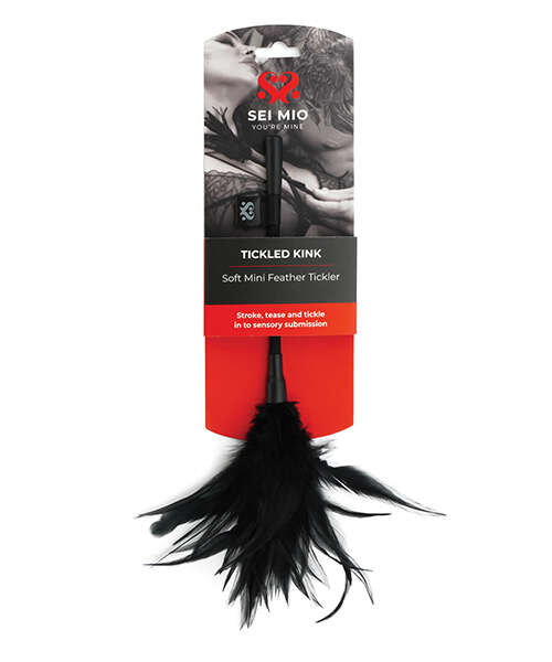 Sei Mio Tickled Kink Soft Mini Feather Tickler - Black