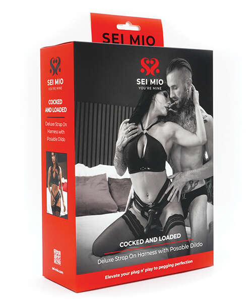 Sei Mio Cocked & Loaded Advanced Strap-On Harness & 6.5" Dildo - Black