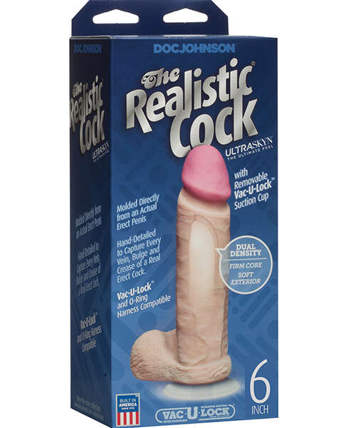 Realistic 6" ULTRASKYN Cock w/Balls - White