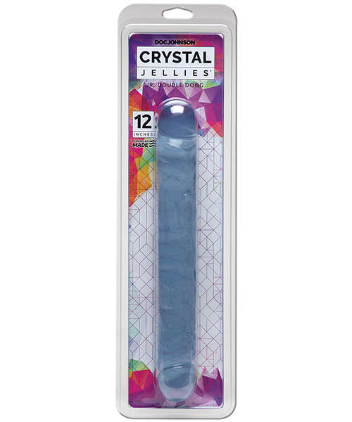 Crystal Jellies 12" Jr. Double Dong - Clear