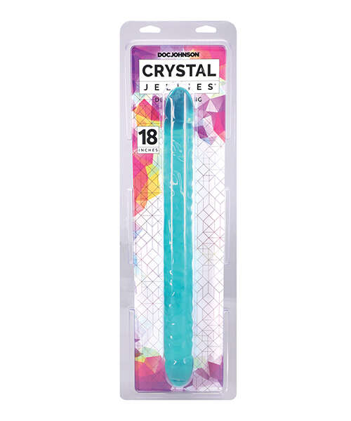 Crystal Jellies 18" Double Dong - Teal