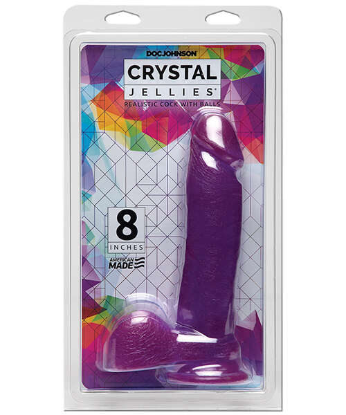 Crystal Jellies 8" Ballsy Cock - Purple