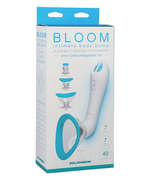 Bloom Intimate Body Automatic Vibrating Rechargeable Pump - Sky Blue/White