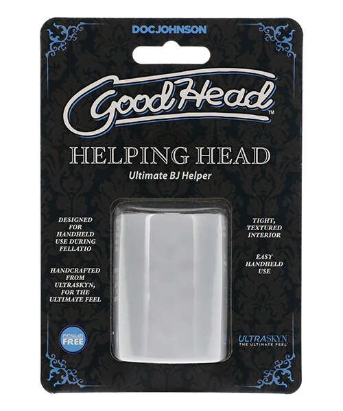 GoodHead Helping Head Ultimate BJ Helper 2" Masturbator - Clear