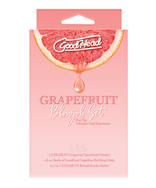 GoodHead Grapefruit Blowjob Set Includes Stroker & Slick Head Glide - 1 oz Bottle Grapefruit